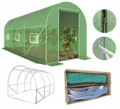 Szklarnie ogrodowe - Tunel Foliowy Ogrodowy 6 M² 200x300 Zielony Foliak Szklarnia Stelaż + Folia - miniaturka - grafika 1