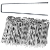 Agrowłókniny - Szpilki do agrowłókniny 15x3 cm metalowe kotwy srebrne 100 szt. - miniaturka - grafika 1