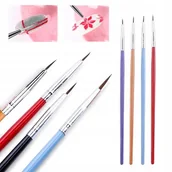 Akcesoria do paznokci - Zestaw pędzelków do zdobień paznokci 4 szt komplet - miniaturka - grafika 1