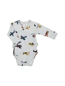Body dla niemowląt - Chłopięce body dł.rękaw samoloty szare Nicol - miniaturka - grafika 1