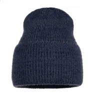 Czapki damskie - Ciepła Klasyczna Wywijana Czapka Damska Zimowa Na Zimę Beanie Granatowa - miniaturka - grafika 1