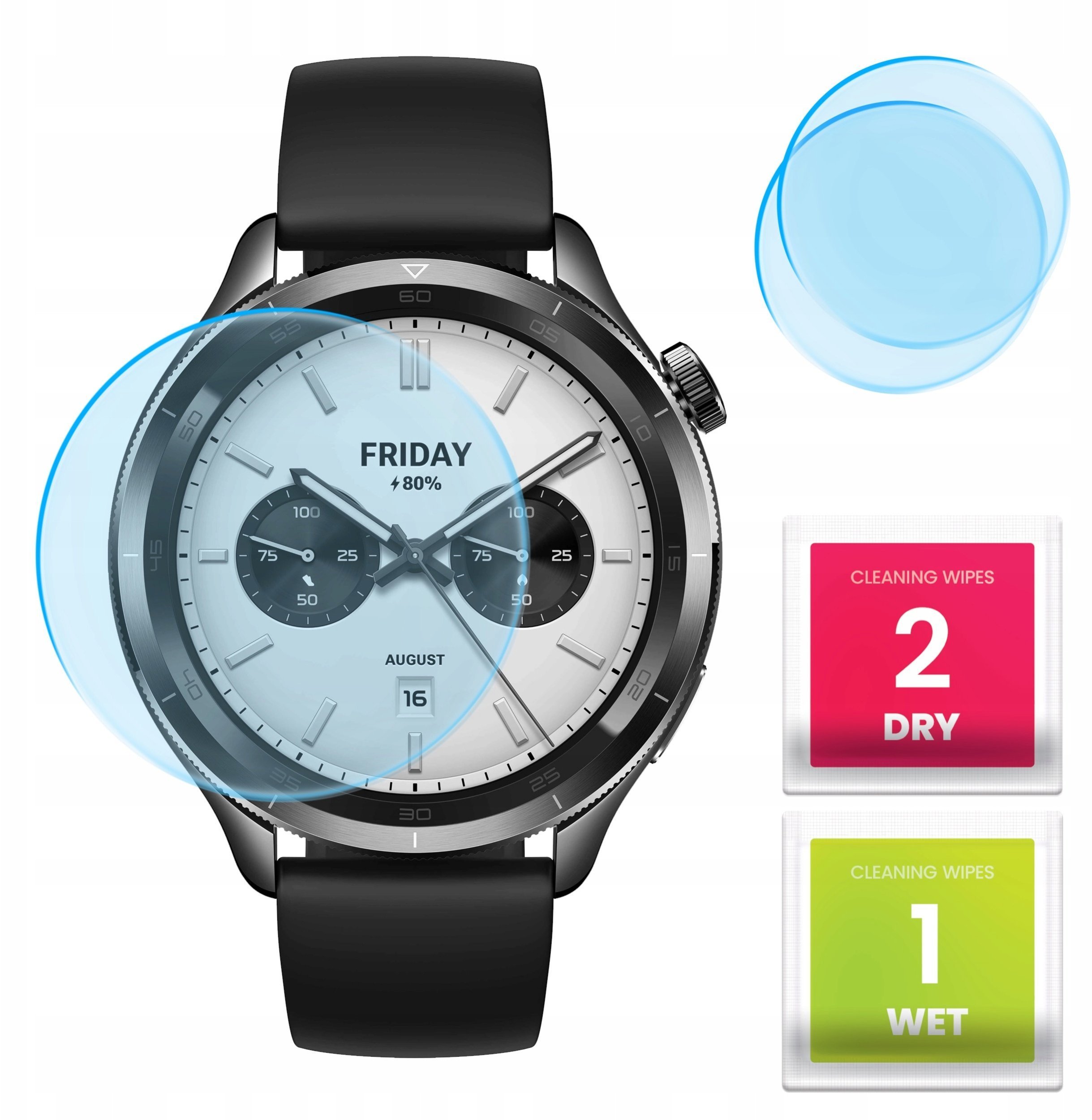 2-PAK Szkło Hybrydowe do Xiaomi Watch S4 Szkiełko, Ochronne, Odporne, 9H