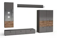 Inne meble do salonu - Meblościanka Oviedo Typ 100 Grafit / Dąb Flagstaff - miniaturka - grafika 1