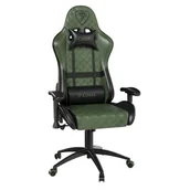 Fotele gamingowe - Cobra Draco CRF194 Gamingowy do 130kg Skóra ECO Zielono-czarny - miniaturka - grafika 1