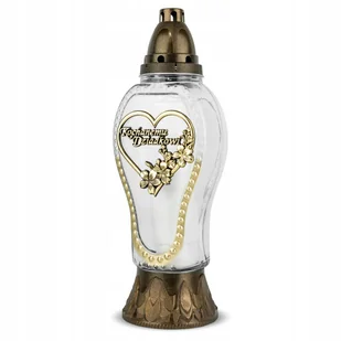 Znicz Z Dedykacją Kochanemu Dziadkowi 34 Cm Złoty Dp629 Znicz Z Wkładem - Lampiony i znicze - miniaturka - grafika 1