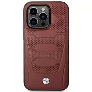Etui na telefon BMW BMHMP14X22RPSR do Apple iPhone 14 Pro Max 6,7" burgundowy/burgundy Leather Seats Pattern MagSafe - Etui i futerały do telefonów - miniaturka - grafika 3