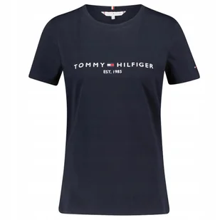 Tommy Hilfiger Koszulka Damska Bawełniana Granatowa T-shirt Sportowa r.L - Koszulki i topy damskie - miniaturka - grafika 1