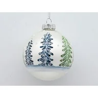 Bombki - Bombka szkło 8 cm biała - miniaturka - grafika 1