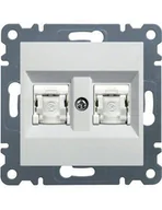 Gniazdka elektryczne - Hager Polo LUMINA2 Gniazdo komputerowe podwójne RJ45 kat. 6 FTP białe WL2180 WL2180 - miniaturka - grafika 1