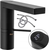 Baterie umywalkowe - Rea Bateria umywalkowa Amar LCD Black Niska B2065 - miniaturka - grafika 1