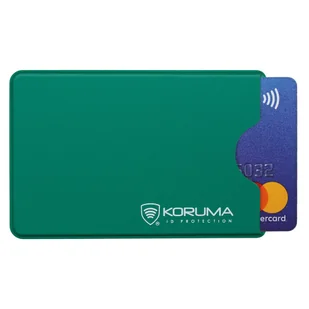 Plastikowe etui z ochroną RFID na kartę kredytową (zielony) - Etui na dokumenty i karty - miniaturka - grafika 1