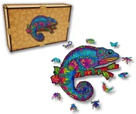 Puzzle - Puzzle Drewniane dla dzieci i dorosłych KAMELEON w pudełku drewnianym - miniaturka - grafika 1