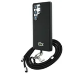 Etui i futerały do telefonów - Lacoste Iconic Petit Pique Woven Logo CBDY Strap MagSafe do Galaxy S25 Ultra Czarny - miniaturka - grafika 1