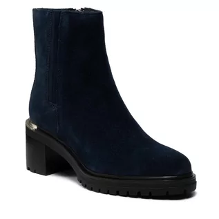 Botki damskie - Tommy Hilfiger Botki Th Outdoor Mid Heel Boot FW0FW05940 Desert Sky DW5 - grafika 1