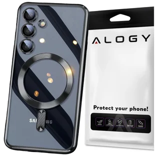 Etui do Samsung Galaxy S24+ Plus Mag Safe Glamour Case Ring obudowa ochrona aparatów Alogy Czarne przezroczyste - Etui i futerały do telefonów - miniaturka - grafika 14