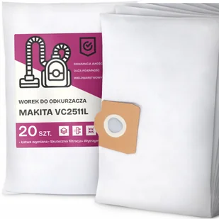 20x Worek do Odkurzacza Makita VC2511L Syntetyczny Tekstylny Pojemny Worki - Worki do odkurzaczy - miniaturka - grafika 1