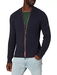 Camel Active Męski Kardigan 4095236K03, Niebieski (Night Blue), S - Swetry męskie - miniaturka - grafika 1