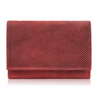 Portfele - PORTFEL DAMSKI SKÓRZANY WE WZORY GEOMETRYCZNE DUŻY VINTAGE CZERWONY RFID PAOLO PERUZZI T-112-HRD - miniaturka - grafika 1