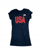 Koszulki i topy damskie - Czarna koszulka t-shirt damski USA S - miniaturka - grafika 1