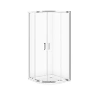 Kabina Prysznicowa Cersanit Arteco 80X80X190 półokrągła  transparentny brodzik Tako 4 cm Biały S601-360 - Kabiny prysznicowe - miniaturka - grafika 1