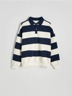 Reserved - Bluza oversize w paski - granatowy - Bluzy męskie - miniaturka - grafika 1