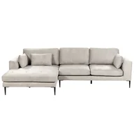 Narożniki - Narożnik welurowy prawostronny jasnoszary FLAM - miniaturka - grafika 1