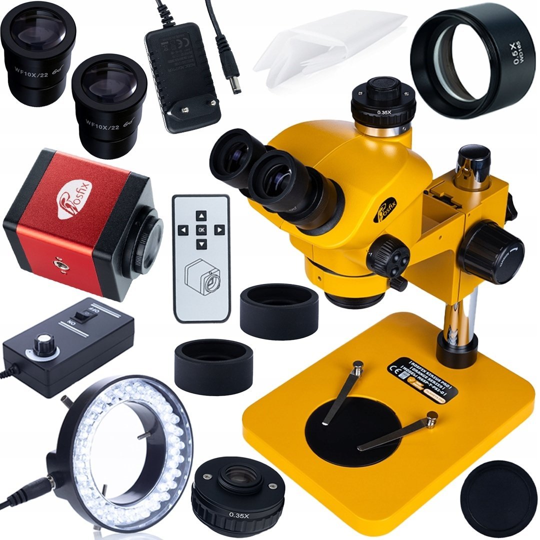 Mikroskop Rosfix MIKROSKOP SIRIUS TRINOKULAROWY 750x FULLHD HDMI SOCZEWKA LED KAMERA PRO