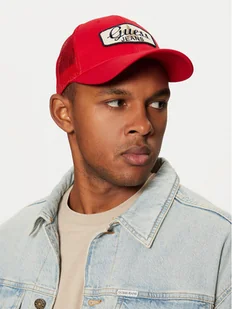 Guess Jeans Czapka z daszkiem M5RZ17 WF8V1 Czerwony - Czapki męskie - miniaturka - grafika 1