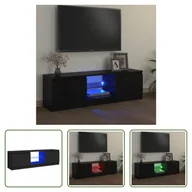Szafki RTV - Living Store szafka pod telewizor z oświetleniem LED czarna 120x30x35,5 cm - miniaturka - grafika 1
