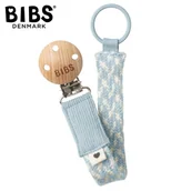 Akcesoria do smoczków - Bibs 9401112 Pacifier Braid Zawieszka Do Smoczków 100% Gots Organic Cotton Baby Blue/Ivory - miniaturka - grafika 1