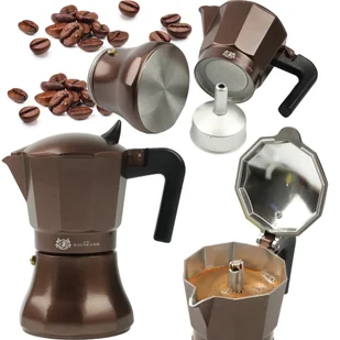 Kawiarka Zaparzacz Do Kawy Herbaty 300Ml 6 Filiżanek Brązowa Indukcja - Zaparzacze i kawiarki - miniaturka - grafika 1