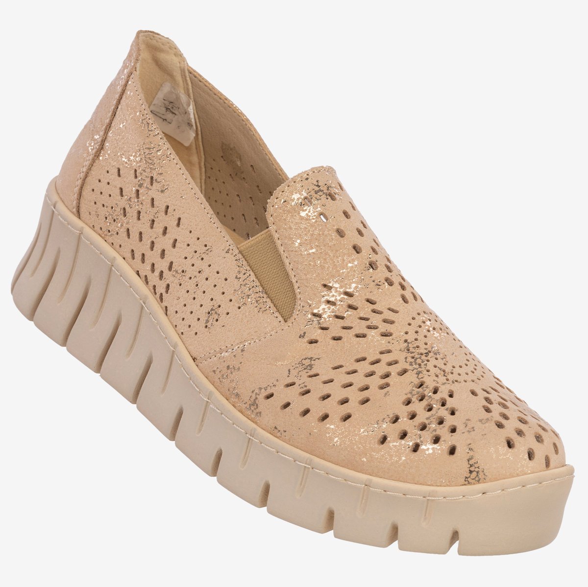 Buty Damskie Półbuty Skórzane Na Wiosnę Lato Beżowe 2717 LILLY Beżowy 41