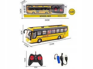 Autobus na radio 21x5x6cm światło ładowarka USB - Zabawki zdalnie sterowane - miniaturka - grafika 1