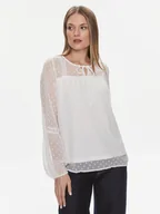 Bluzki damskie - Vila Bluzka Edee 14079577 Biały Regular Fit - miniaturka - grafika 1