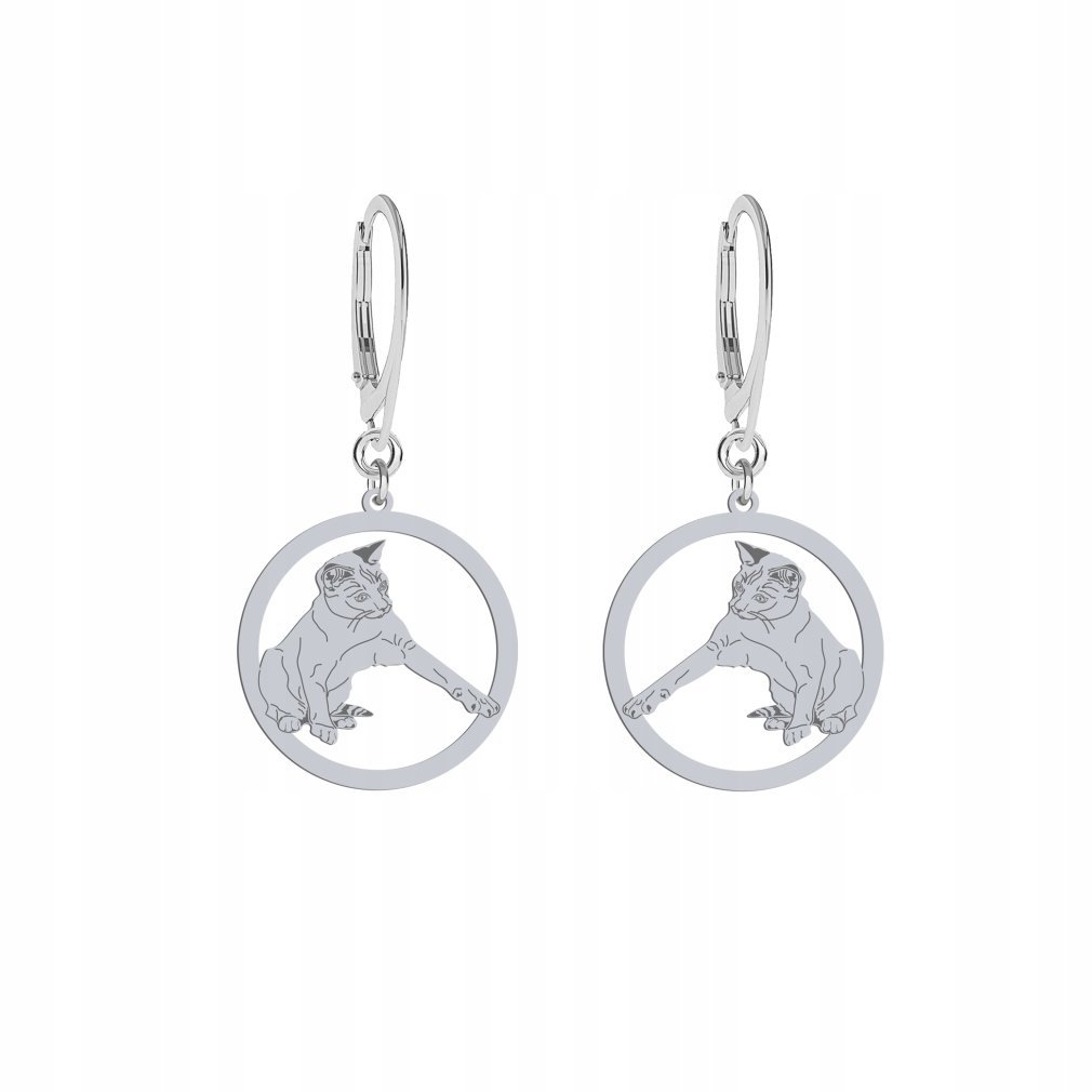 Kolczyki Srebrne Kot Tajski 925 Prezent Biżuteria Kobieta GRAWER GRATIS