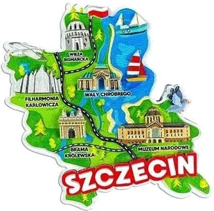 Magnes I love Poland Szczecin ILP-MAG-C-SZCZ-36 - Magnesy - miniaturka - grafika 1