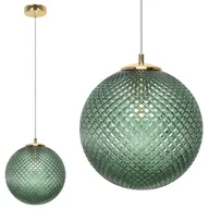Lampy sufitowe - Lampa sufitowa wisząca Cannes złota modern 1xG9 klosz szklany 25cm zielony Light Home LH - miniaturka - grafika 1