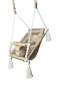 Leżaczki i huśtawki - Huśtawka leżaczek - velvet wielbłądzi beż - miniaturka - grafika 1