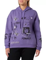 Bluzy damskie - Koton Damska bluza z kapturem oversized Anime Printed Long Sleeve, fioletowy (397), m - miniaturka - grafika 1