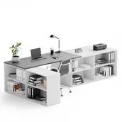 Zestawy mebli biurowych - PLAN Zestaw BLOCK B02, biały/grafitowy 611441 - miniaturka - grafika 1