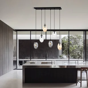 Euluna Lampa wisząca Glassy, 6-punktowa, gięte szkło, kolorowa - Lampy sufitowe - miniaturka - grafika 2