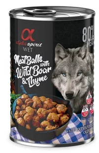 Alpha Spirit Mięsne klopsiki z dzikiem i tymiankiem 6x400g 23252-uniw - Mokra karma dla psów - miniaturka - grafika 1