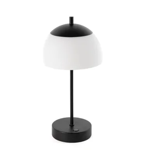 Honsel Nowoczesna lampa stołowa czarna z opalowym szkłem, w tym LED z 3-stopniowym ściemniaczem - Djent - Lampy stojące - miniaturka - grafika 1
