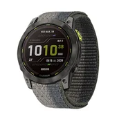 Akcesoria do smartwatchy - Opaska Pasek Bransoleta Nylon Loop Garmin Fenix 3/5X/3Hr/5X Plus/6X/6X Pro/7X Szaro Zielona - miniaturka - grafika 1