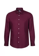 Koszule męskie - Seidensticker Męska koszula biznesowa - Extra Slim Fit - łatwa do prasowania - kołnierz Kent - długi rękaw - 100% bawełna, ciemnoczerwony, 44 - miniaturka - grafika 1