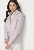 Kurtki damskie - Jasnofioletowa Pikowana Kurtka z Kapturem z Możliwością Odpięcia Natisme - miniaturka - grafika 1
