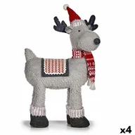 Ozdoby bożonarodzeniowe - Figurka dekoracyjna Świąteczny renifer czerwono-szary 22 x 47 x 45 cm (4 sztuki) - miniaturka - grafika 1