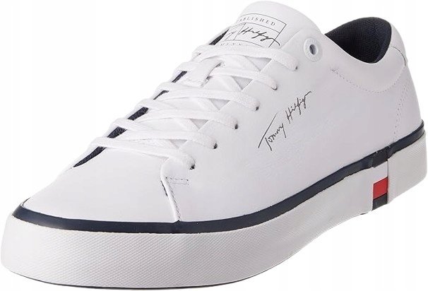 TOMMY HILFIGER MODERN VULC TRAMPKI MĘSKIE BIAŁE SZNUROWANE SKÓRA 46 U_A