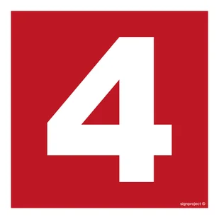 BC024 LICZBA 4, PS - PŁYTA PCV 1MM FOTOLUMINESCENCYJNA; (350X350MM) - Systemy ekspozycyjne i znaki informacyjne - miniaturka - grafika 1