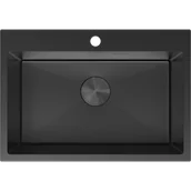 Zlewozmywaki - Mexen Solix zlewozmywak stalowy 1-komorowy 650 x 450 mm, czarny - 6403651000-70 - miniaturka - grafika 1